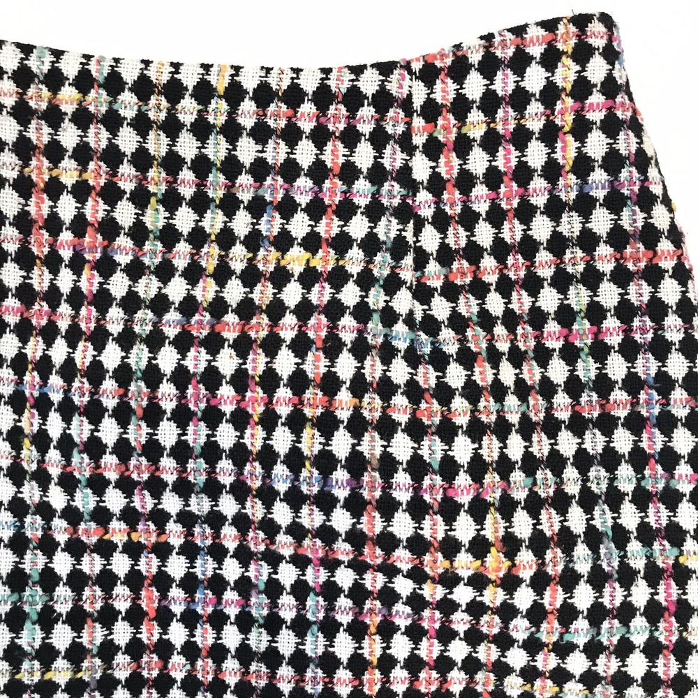 Vtg Ann Taylor Studio Straight Skirt 4 Wool Blend Plaid Check Career Classic